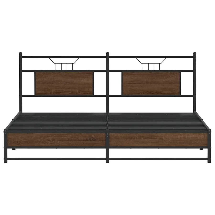 Cadre de lit sans matelas chêne marron 160x200 cm - 6