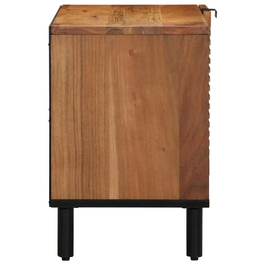 Meuble TV Marron 80 x 33 x 46 cm Bois de mangue massif - 5