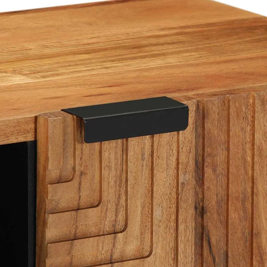 Meuble TV Marron 80 x 33 x 46 cm Bois de mangue massif - 7