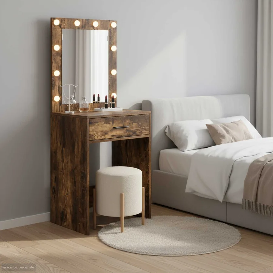 Table de Toilette Chêne fumé 50 x 41 x 135 cm Bois d'ingénierie