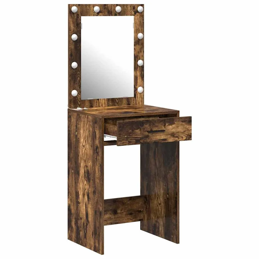 Table de Toilette Chêne fumé 50 x 41 x 135 cm Bois d'ingénierie - 4