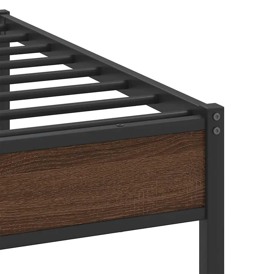 Cadre de lit sans matelas chêne marron 100x200 cm - 10