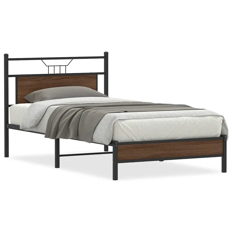 Cadre de lit sans matelas chêne marron 100x200 cm - 2