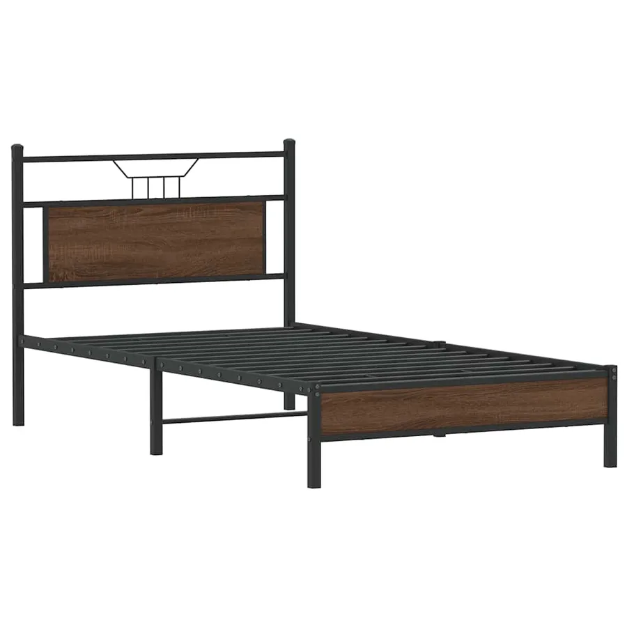 Cadre de lit sans matelas chêne marron 100x200 cm - 3