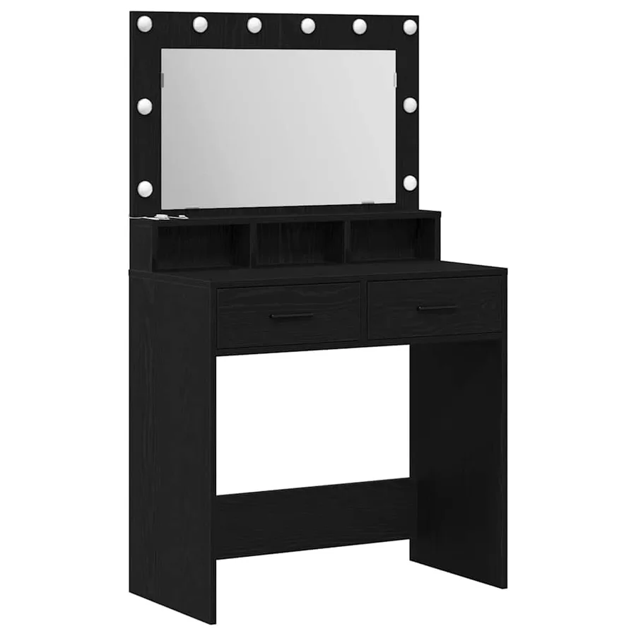 Table de Toilette Chêne noir 79 x 41 x 135 cm Bois d'ingénierie - 2