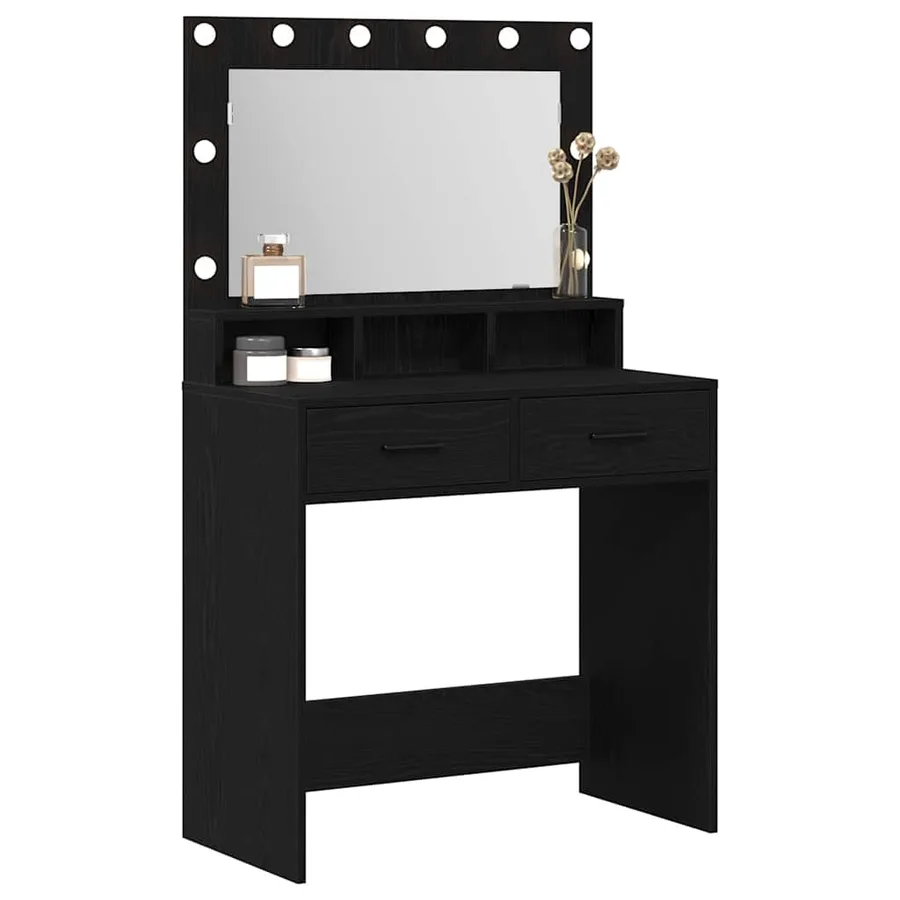 Table de Toilette Chêne noir 79 x 41 x 135 cm Bois d'ingénierie - 3
