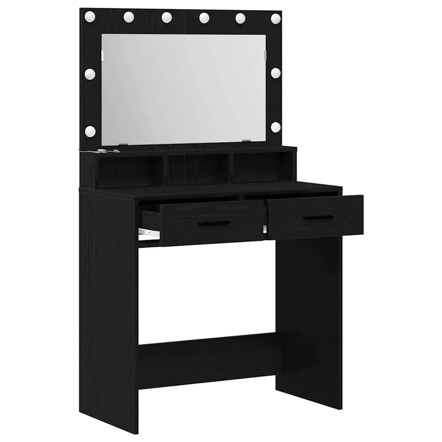 Table de Toilette Chêne noir 79 x 41 x 135 cm Bois d'ingénierie - 4