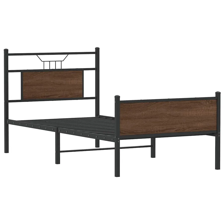 Cadre de lit sans matelas chêne marron 80x200cm bois ingénierie - 3