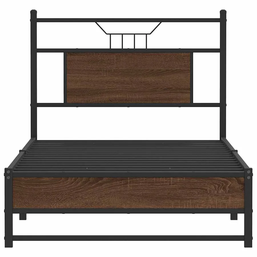 Cadre de lit sans matelas chêne marron 75x190cm bois ingénierie - 6
