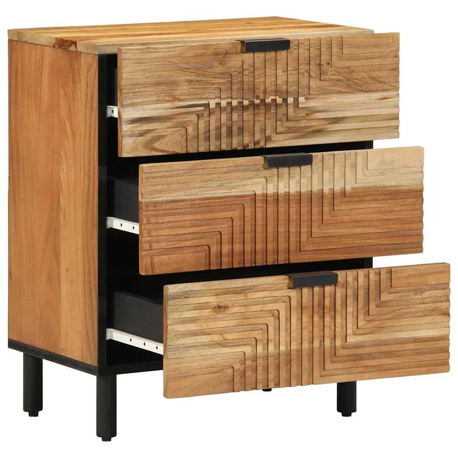 Armoire de lit Marron 50 x 33 x 62 cm Bois d'Acacia Massif - 2