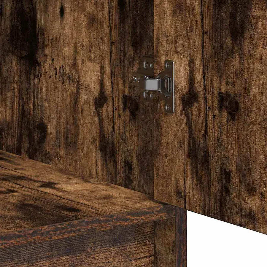 Table de Toilette avec tiroir 3 pcs Marron Bois d'ingénierie - 9