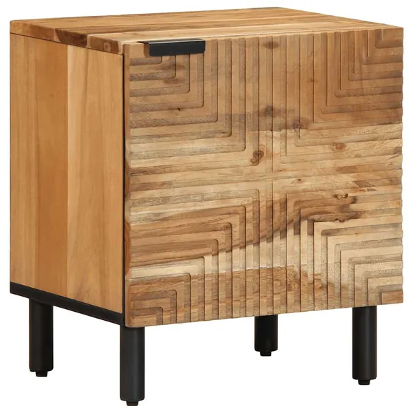 Table de chevet 40x33x46 cm en bois massif d'acacia