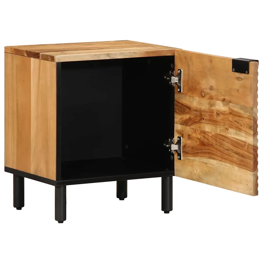 Table de chevet 40x33x46 cm en bois massif d'acacia - 2