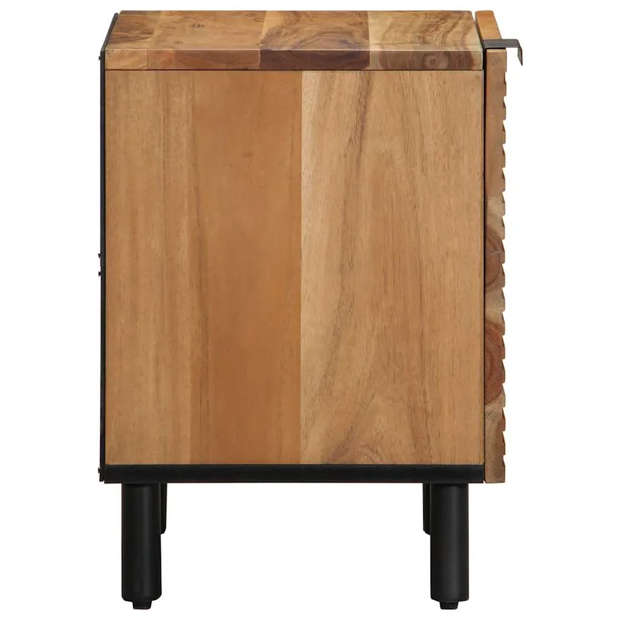 Table de chevet 40x33x46 cm en bois massif d'acacia - 4