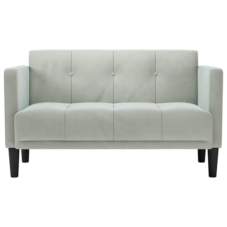 Canapé deux places gris clair 111 cm velours - 3