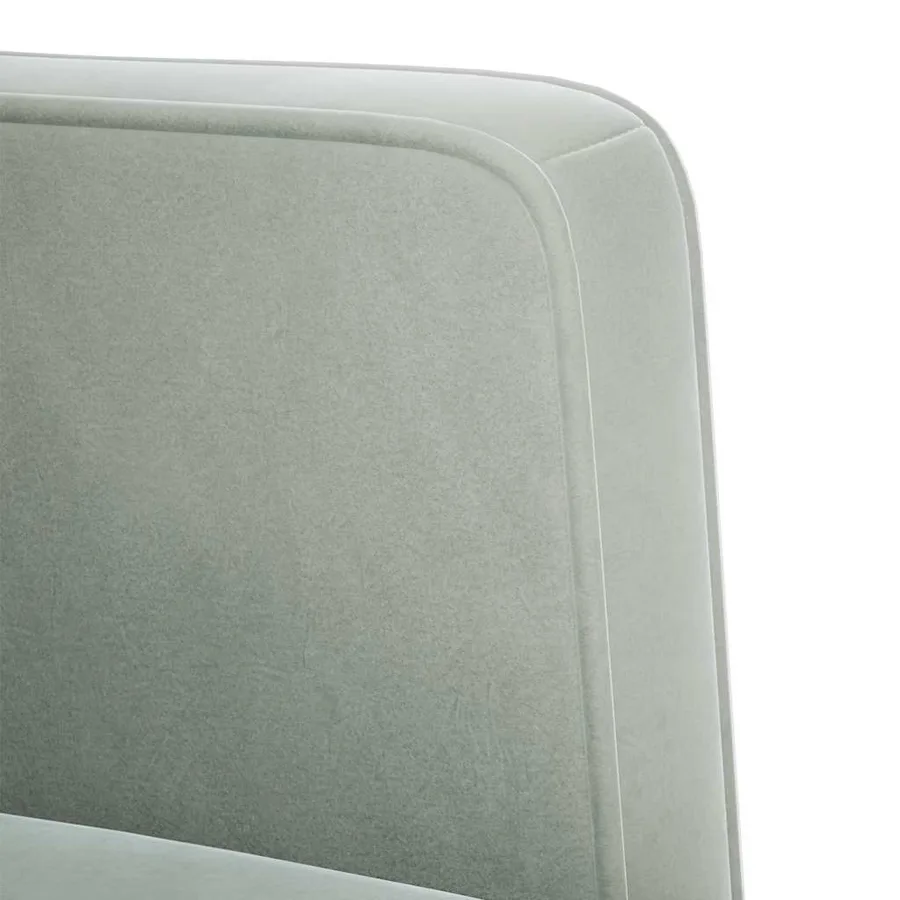Canapé deux places gris clair 111 cm velours - 6