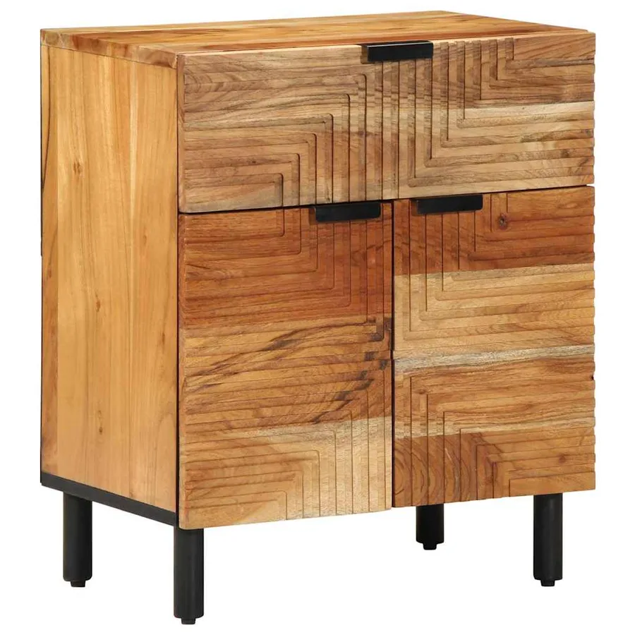 Armoire de lit Marron 50 x 33 x 60 cm Bois d'Acacia Massif - 2