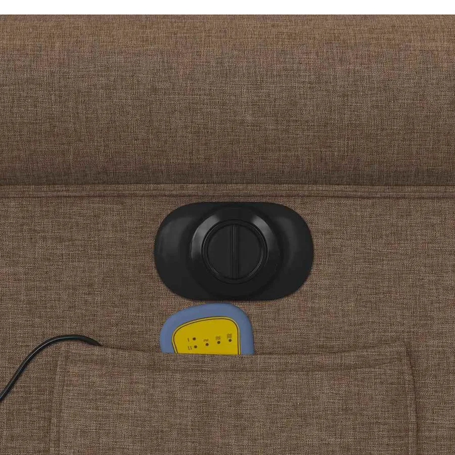 Fauteuil inclinable de massage électrique marron tissu - 14