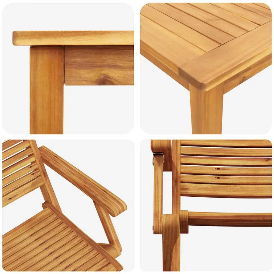 Ensemble de salle à manger pour jardin 5 pcs Marron - 11