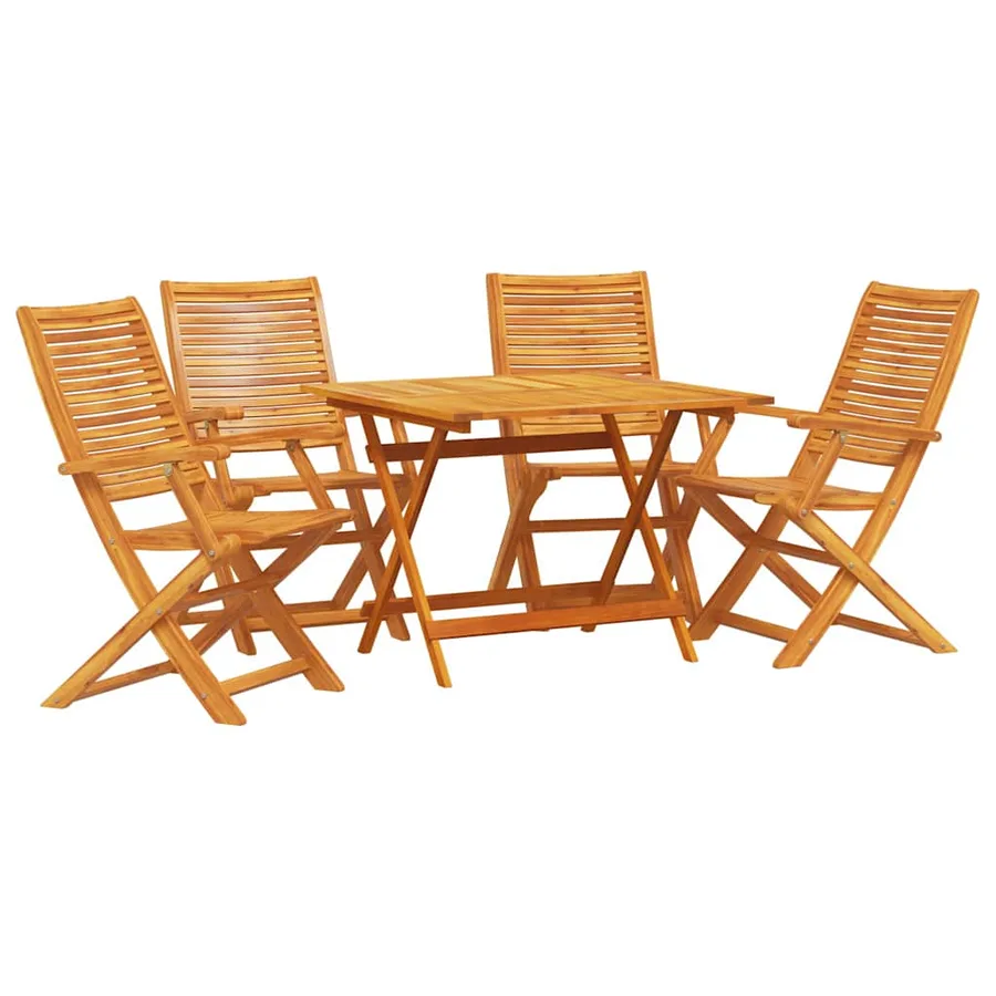 Ensemble de salle à manger pour jardin 5 pcs Marron - 2