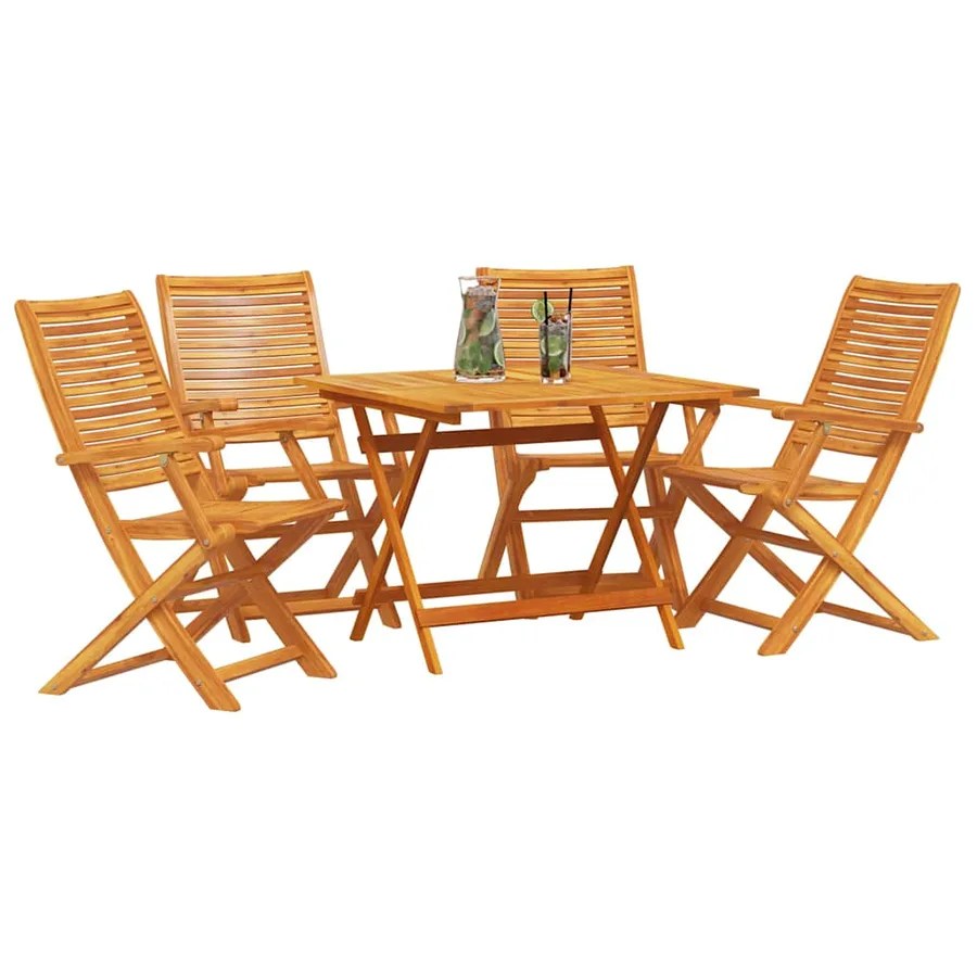 Ensemble de salle à manger pour jardin 5 pcs Marron - 3