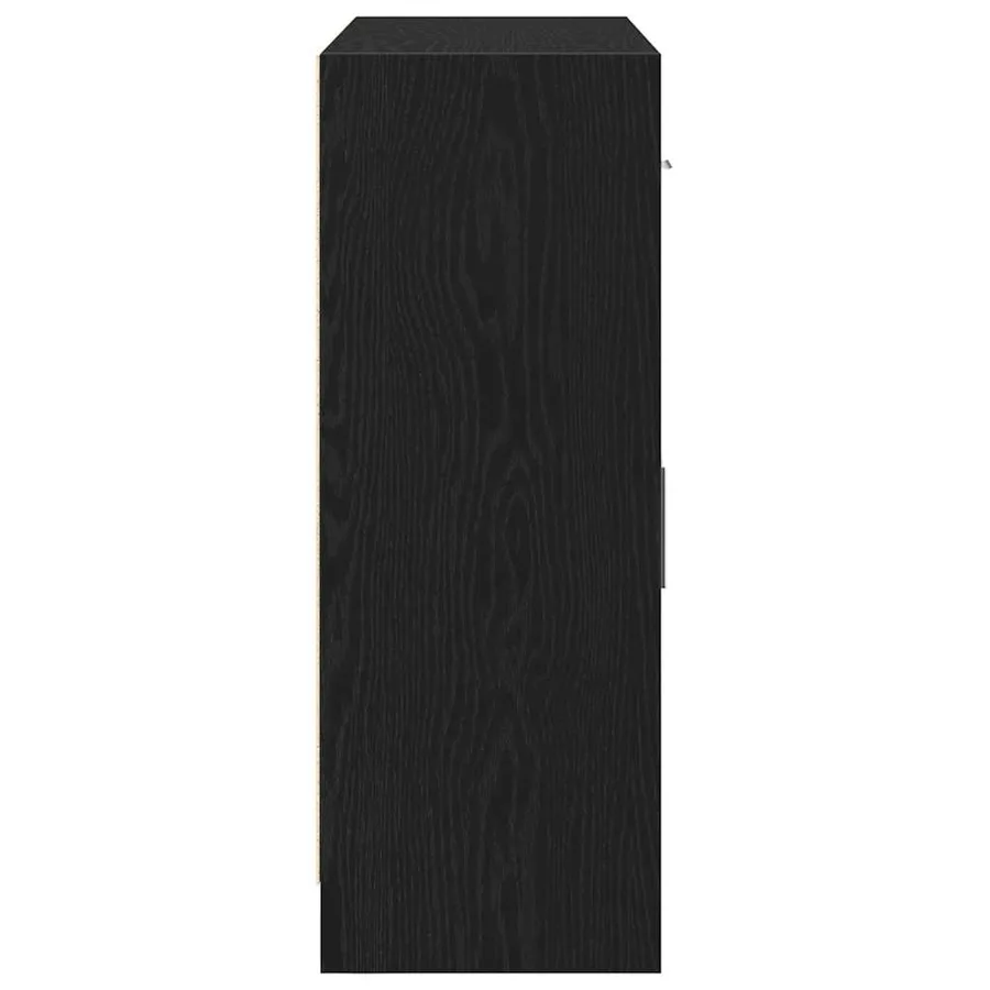 Buffet en chêne noir 91 x 28 x 75 cm bois d'ingénierie - 7