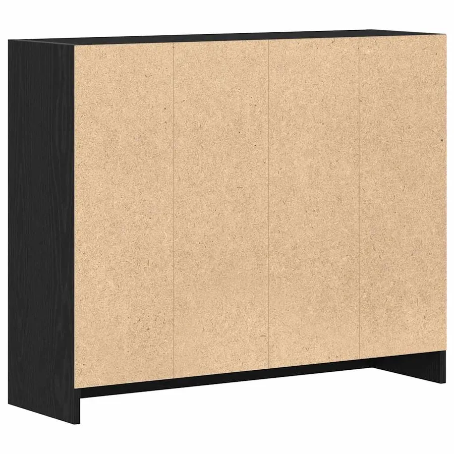 Buffet en chêne noir 91 x 28 x 75 cm bois d'ingénierie - 8