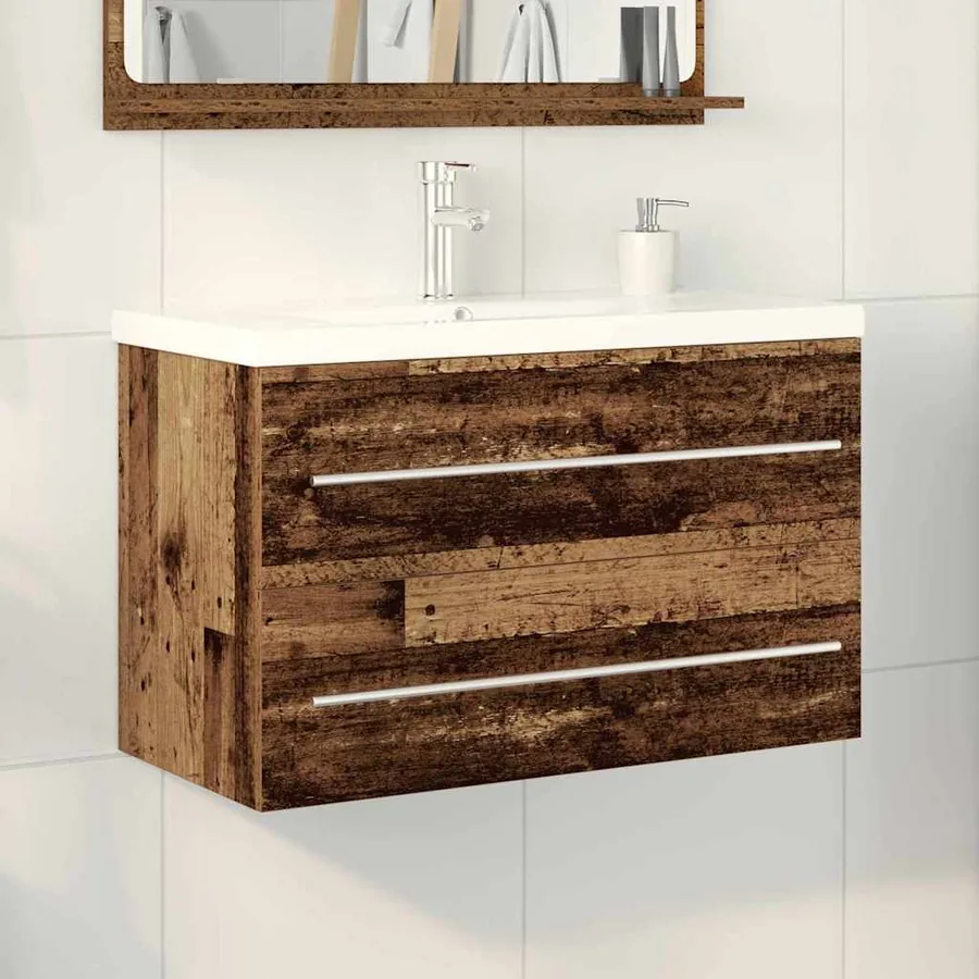Meuble de Lavabo de Salle de Bain 2 pcs 80 x 38,5 x 48 cm