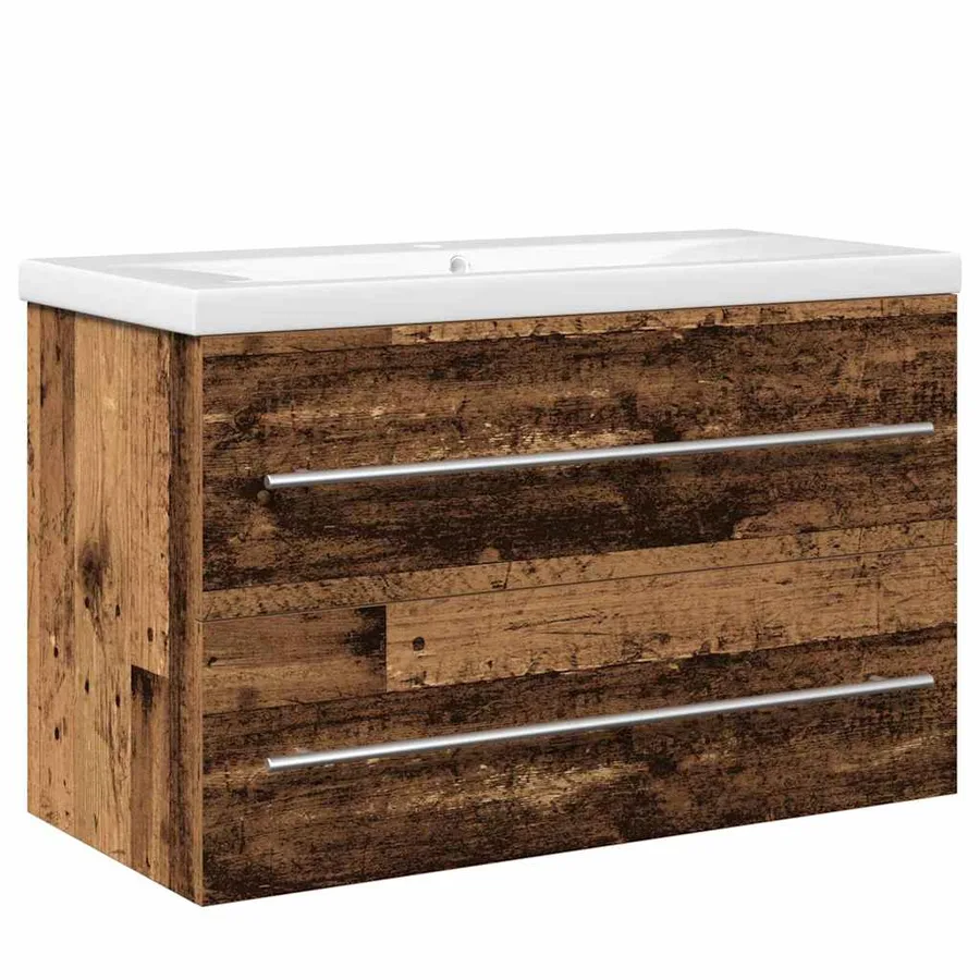 Meuble de Lavabo de Salle de Bain 2 pcs 80 x 38,5 x 48 cm - 2