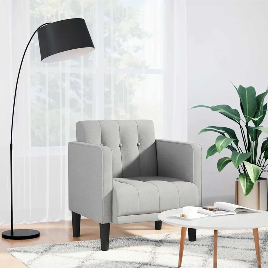 Fauteuil canapé avec accoudoirs tissu gris nuage 53 cm