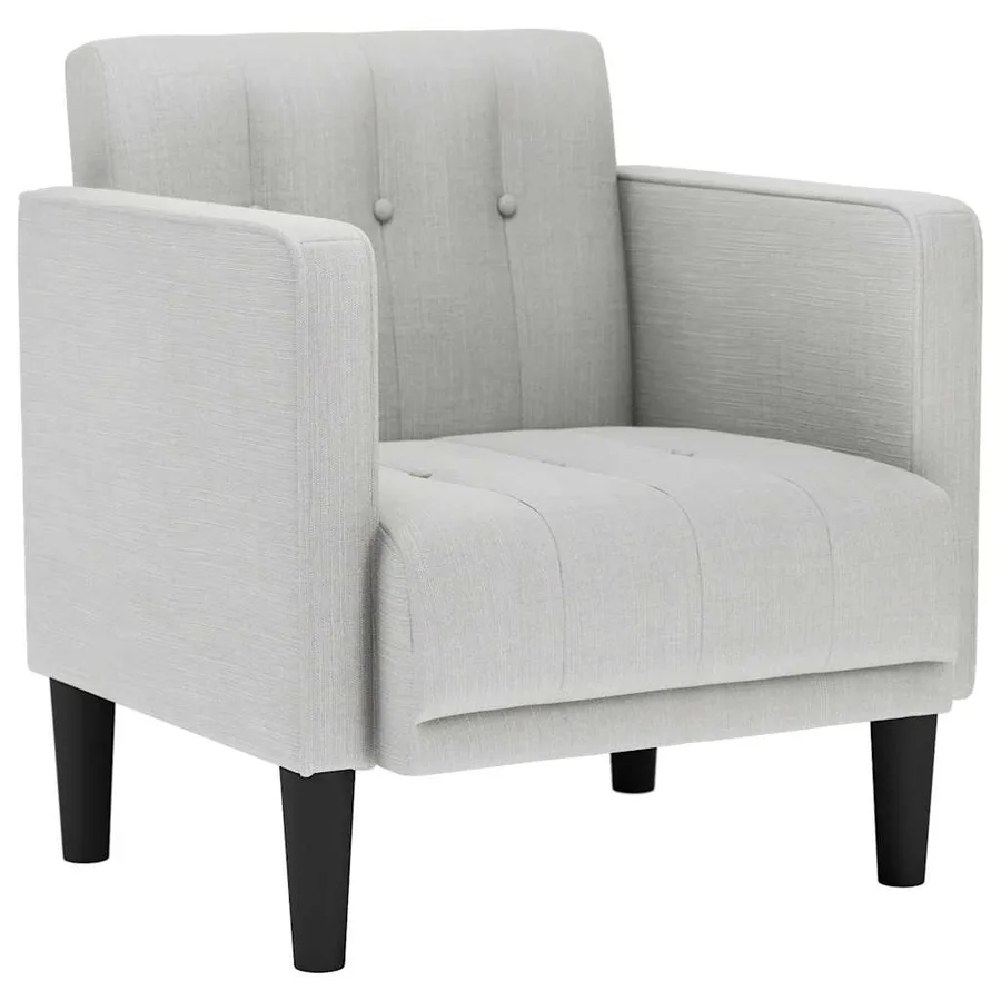 Fauteuil canapé avec accoudoirs tissu gris nuage 53 cm - 2