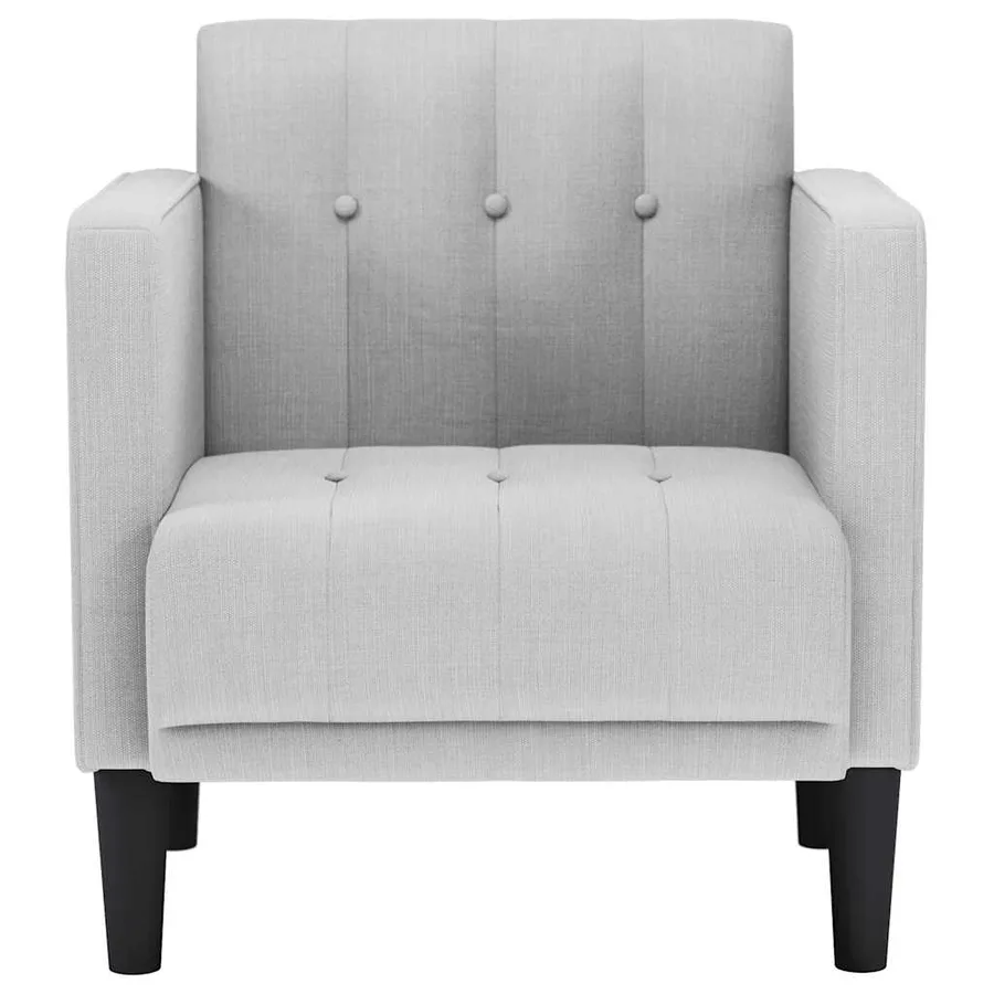 Fauteuil canapé avec accoudoirs tissu gris nuage 53 cm - 3