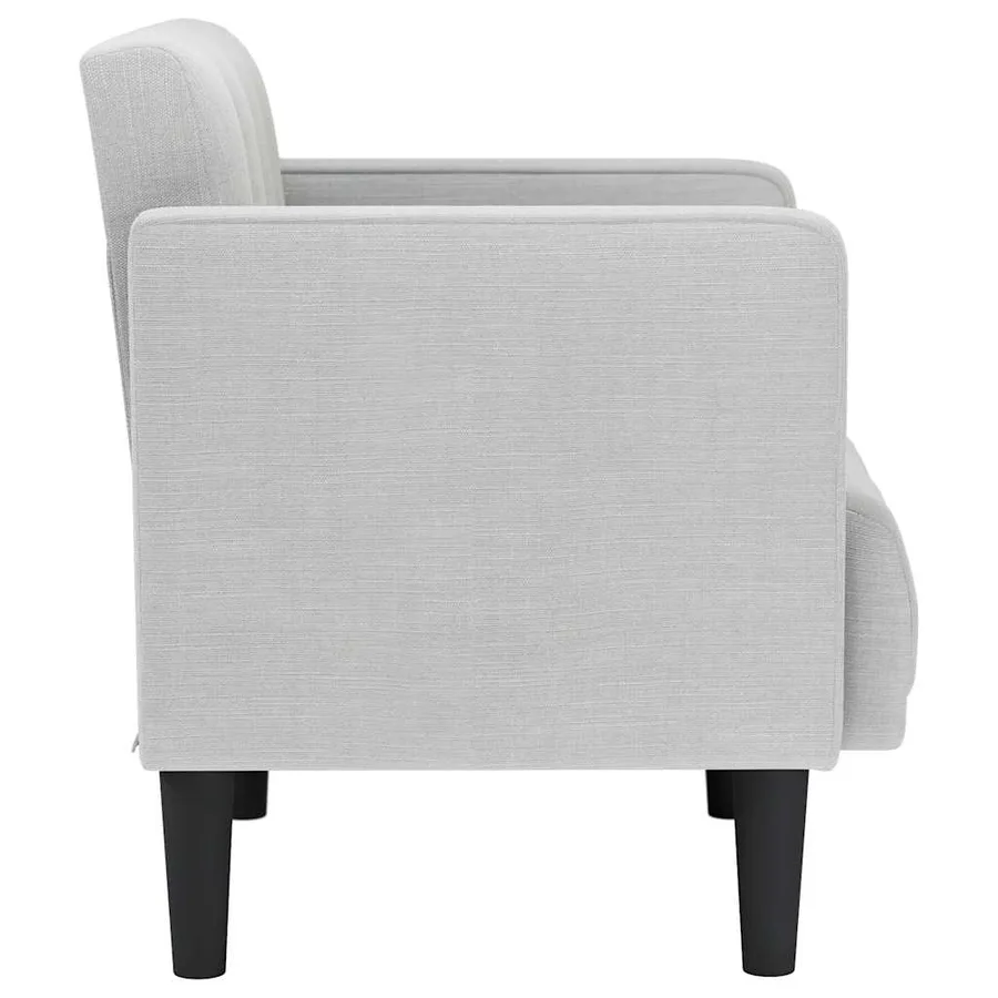 Fauteuil canapé avec accoudoirs tissu gris nuage 53 cm - 4