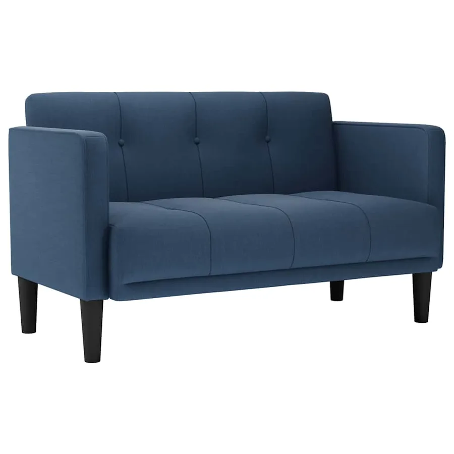 Canapé deux places bleu 111 cm en tissu - 2