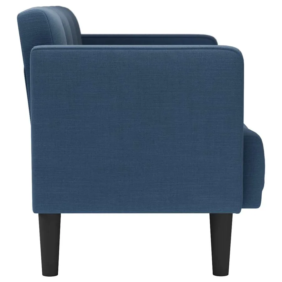 Canapé deux places bleu 111 cm en tissu - 4