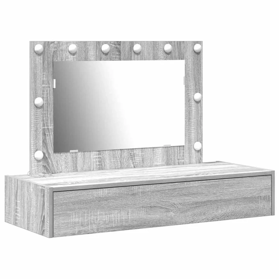 Table de Toilette Gris 100 x 40 x 70 cm Bois d'ingénierie - 2