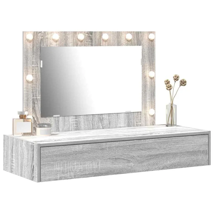 Table de Toilette Gris 100 x 40 x 70 cm Bois d'ingénierie - 3