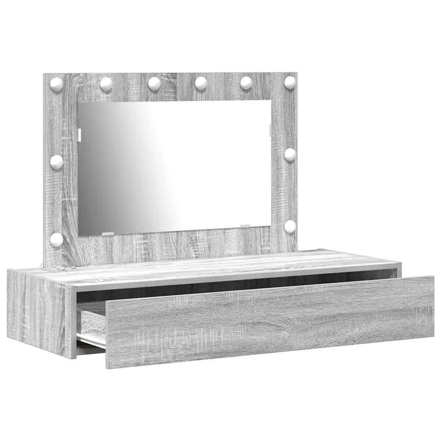 Table de Toilette Gris 100 x 40 x 70 cm Bois d'ingénierie - 4