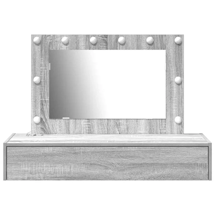Table de Toilette Gris 100 x 40 x 70 cm Bois d'ingénierie - 5