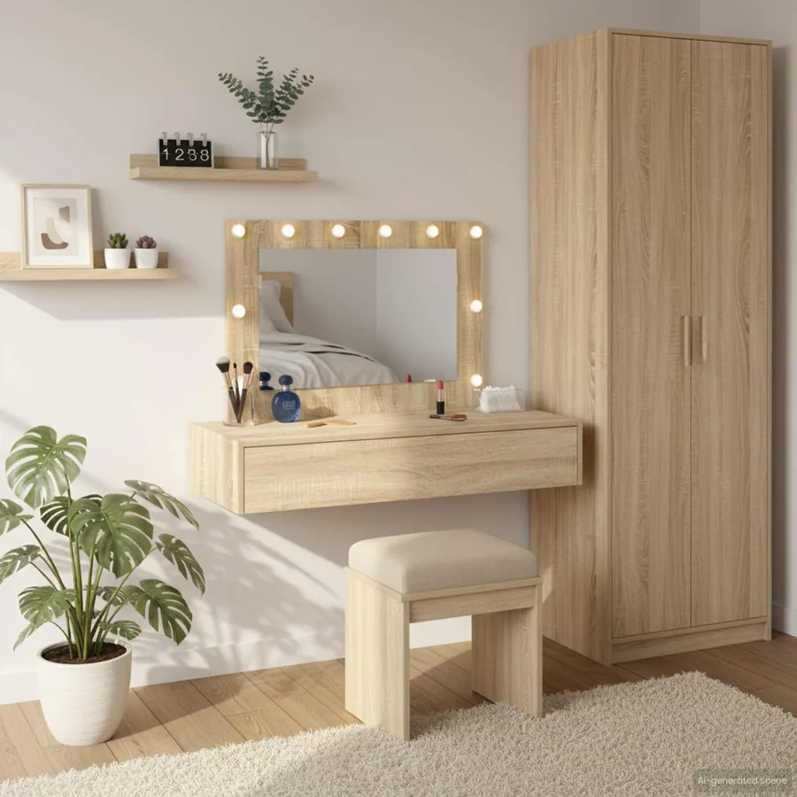Table de Toilette Marron 100 x 40 x 70 cm Bois d'ingénierie