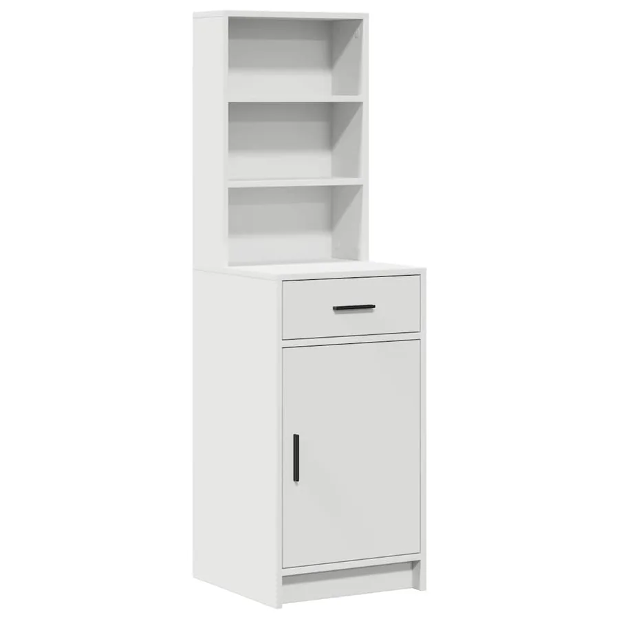 Table de Toilette avec tiroir 2 pcs Blanc Bois d'ingénierie - 6