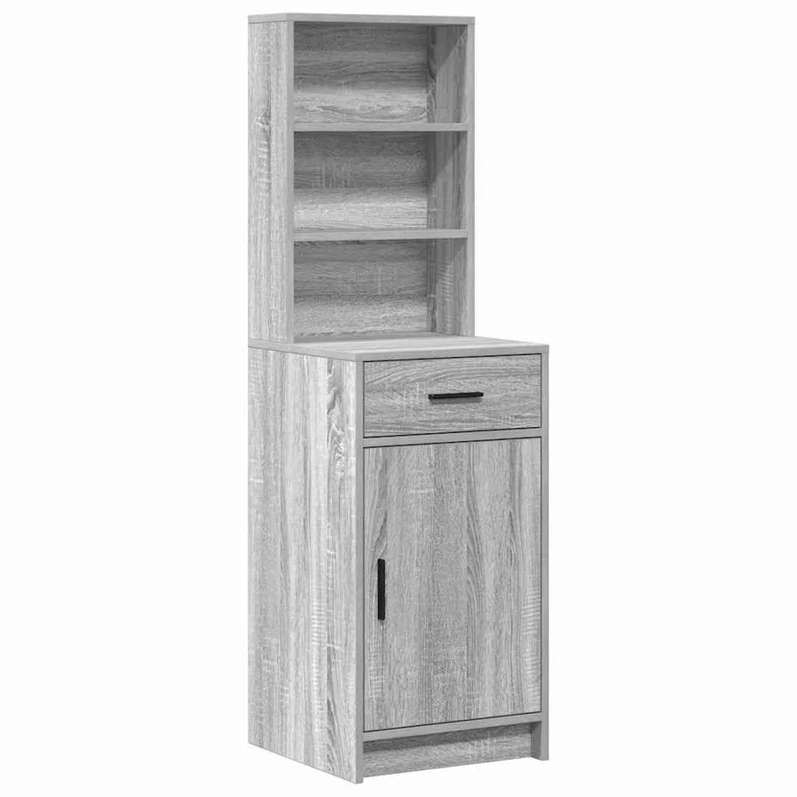 Ensemble de table de maquillage avec LED 2 pcs Gris Sonoma - 6