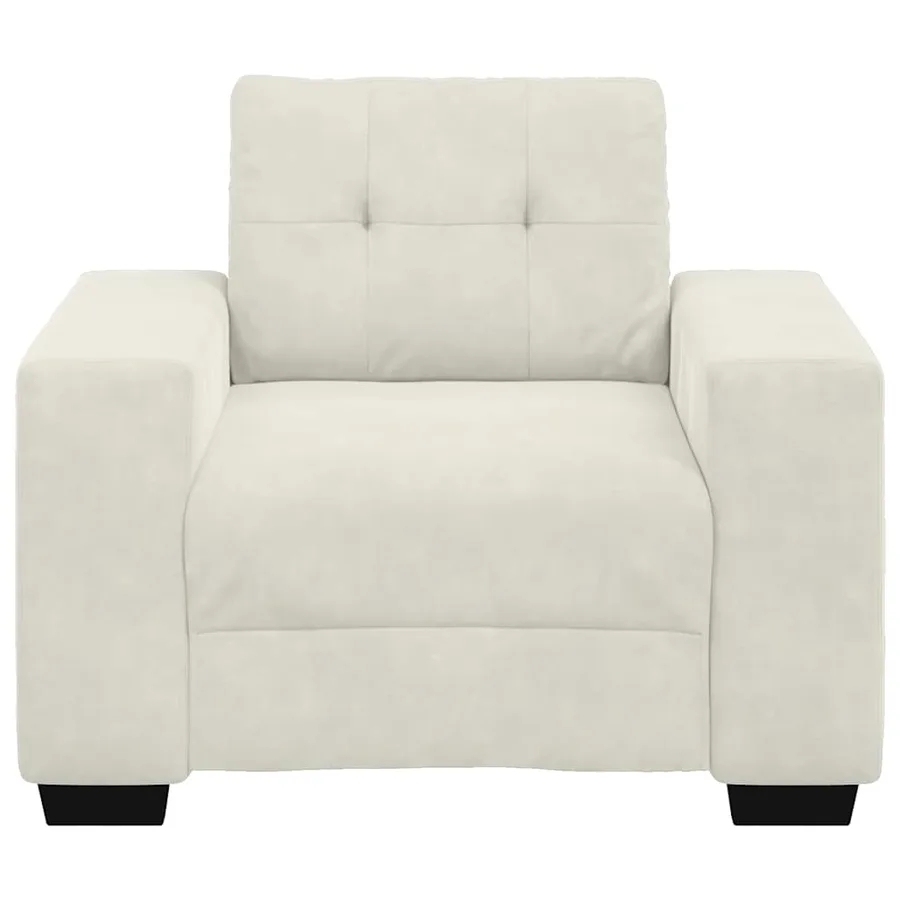 Canapé-fauteuil crème 100x78x80 cm velours - 4