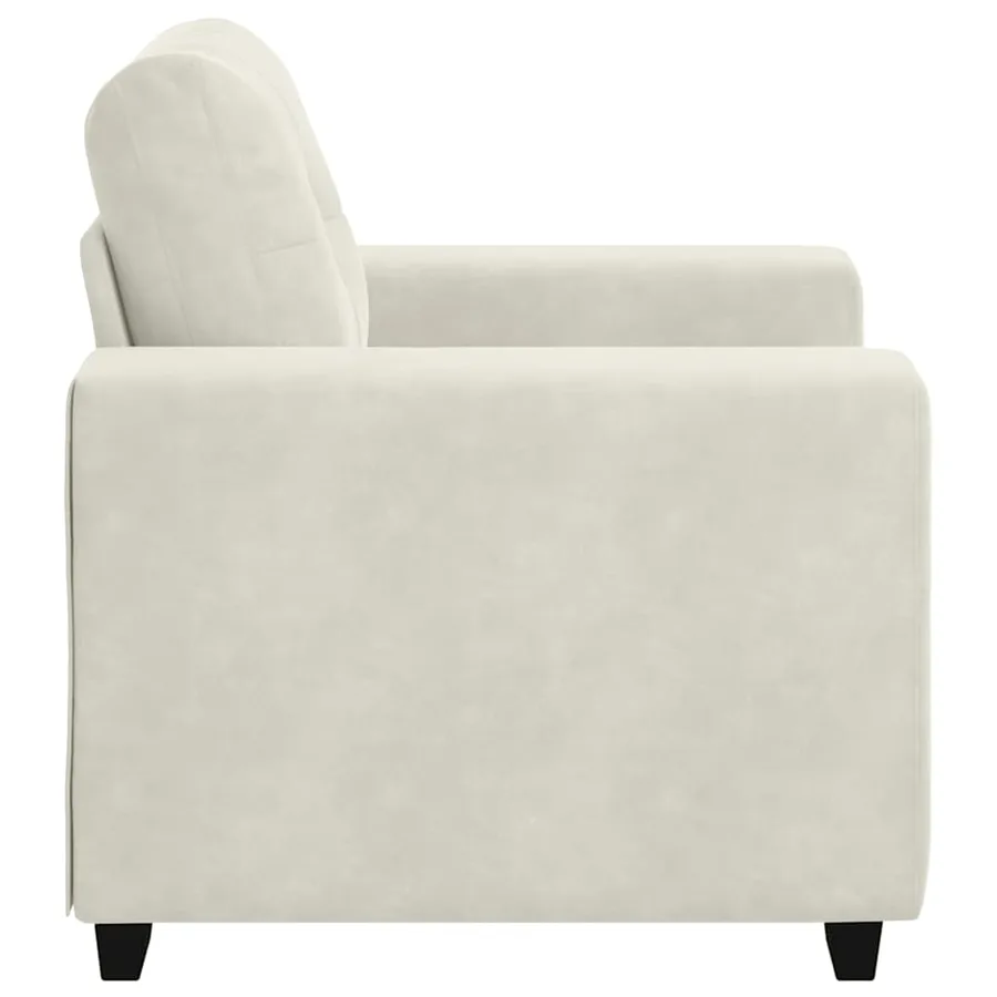 Canapé-fauteuil crème 100x78x80 cm velours - 5