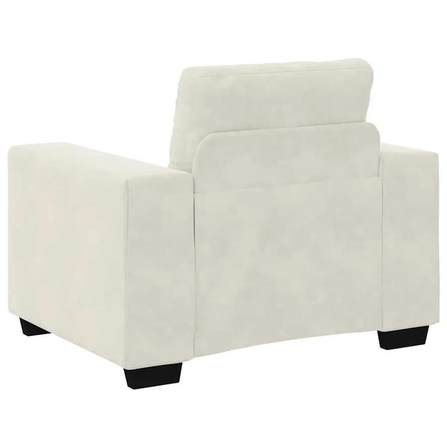 Canapé-fauteuil crème 100x78x80 cm velours - 6