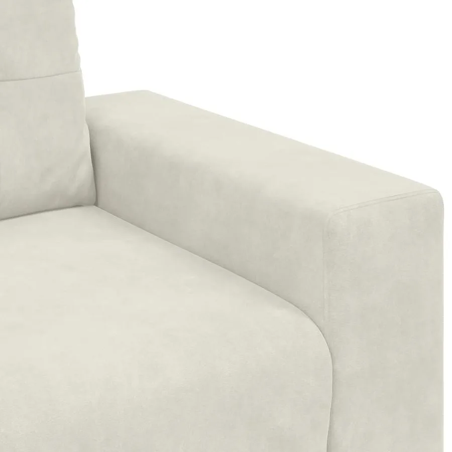 Canapé-fauteuil crème 100x78x80 cm velours - 7