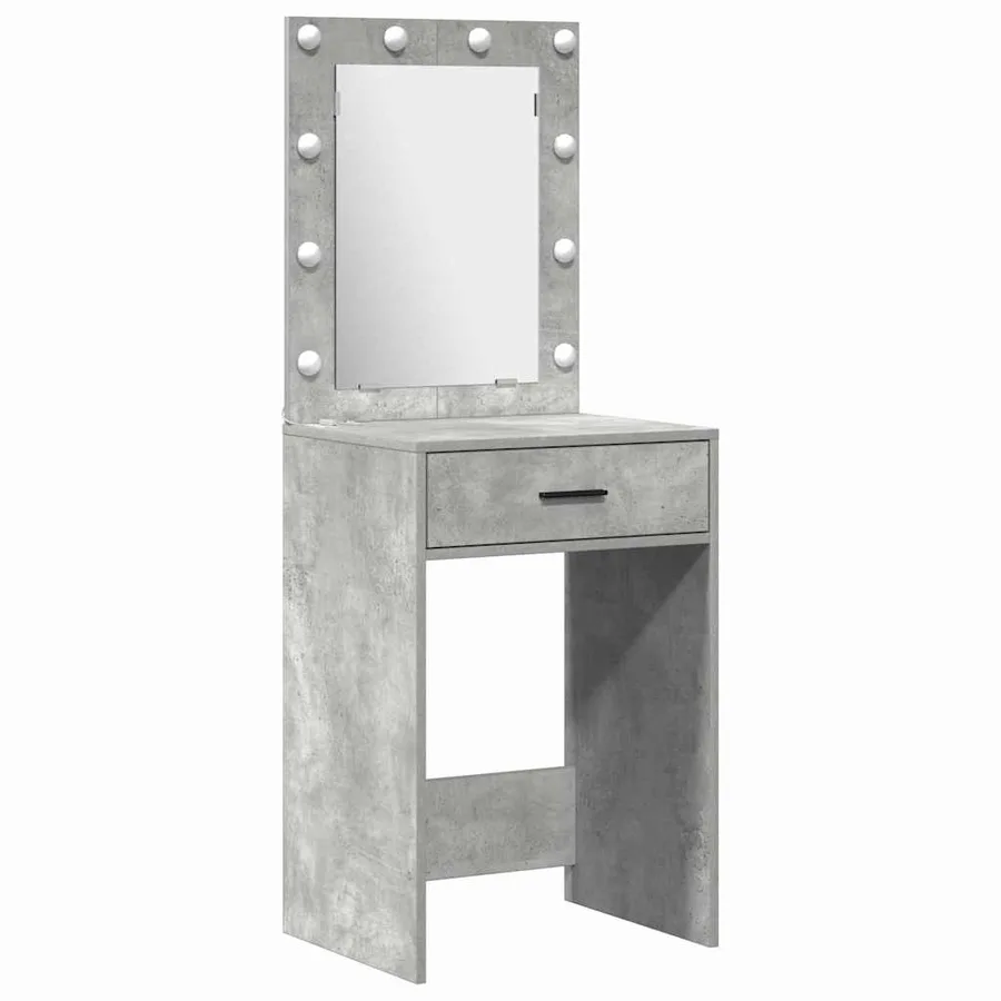 Ensemble de table de maquillage avec LED 2 pcs Gris béton - 5