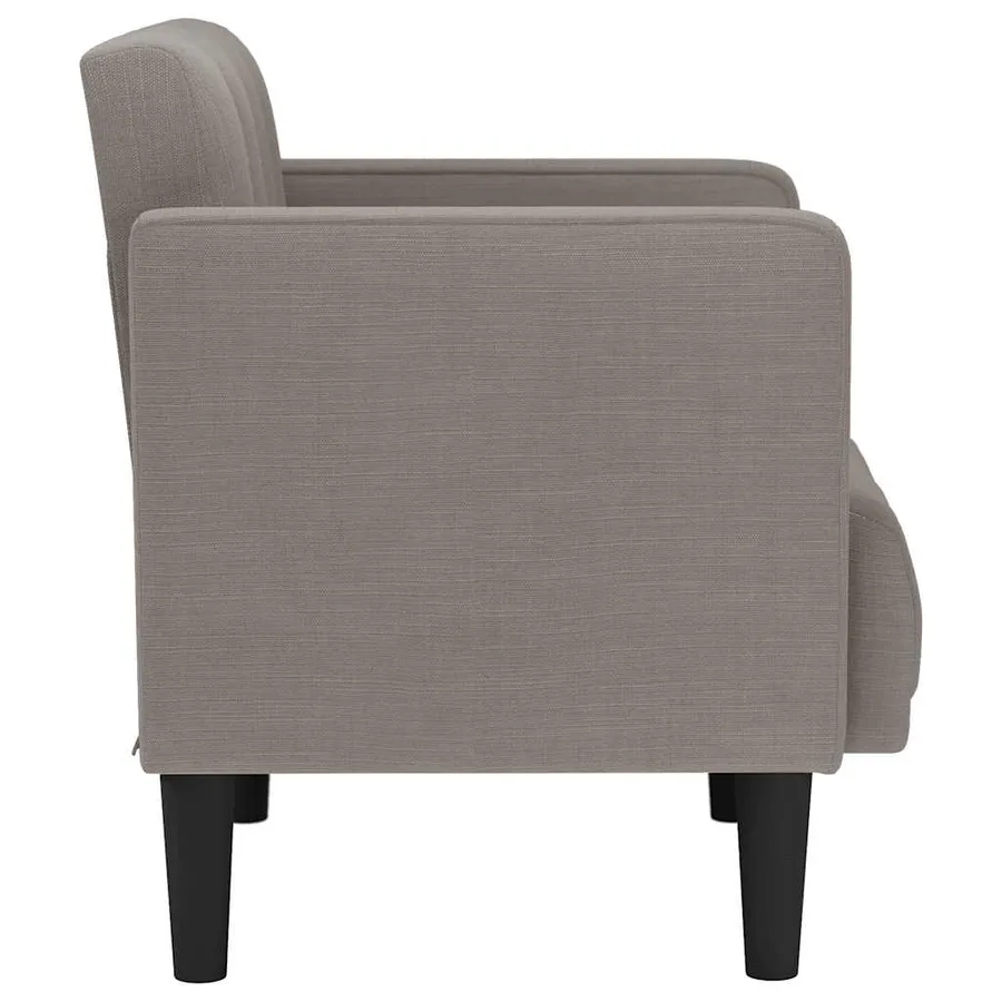 Canapé deux places taupe 111 cm en tissu - 4