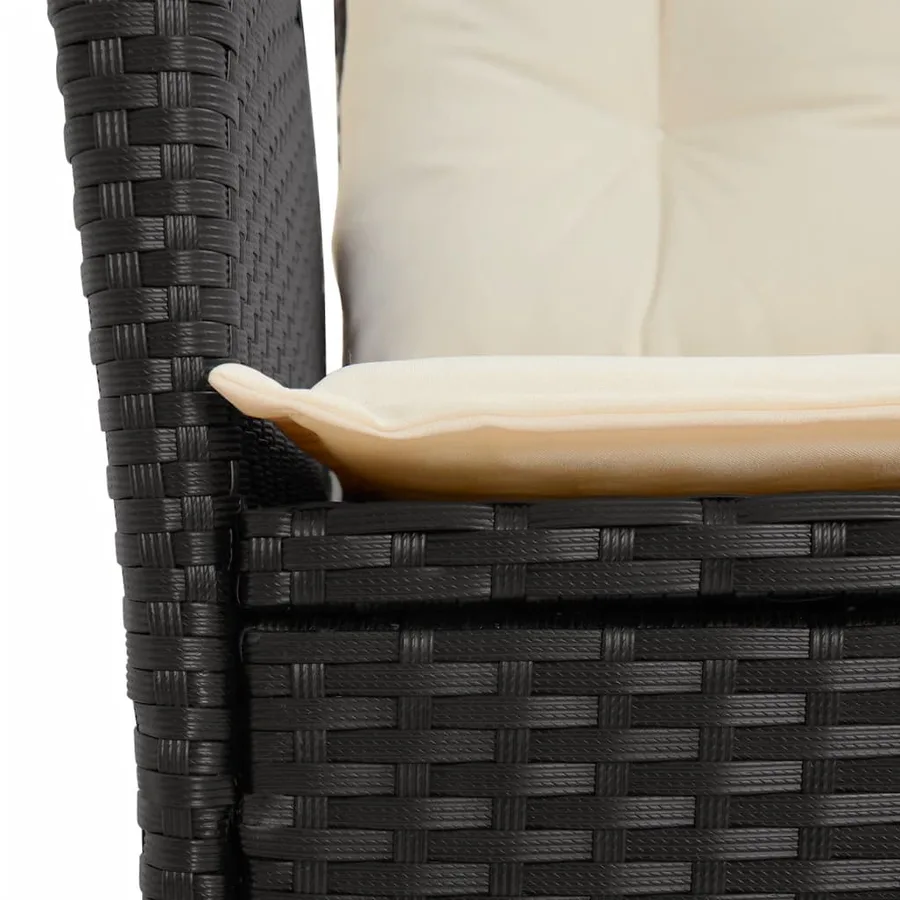 Ensemble à manger de jardin coussins 5pcs Noir Résine tressée - 6