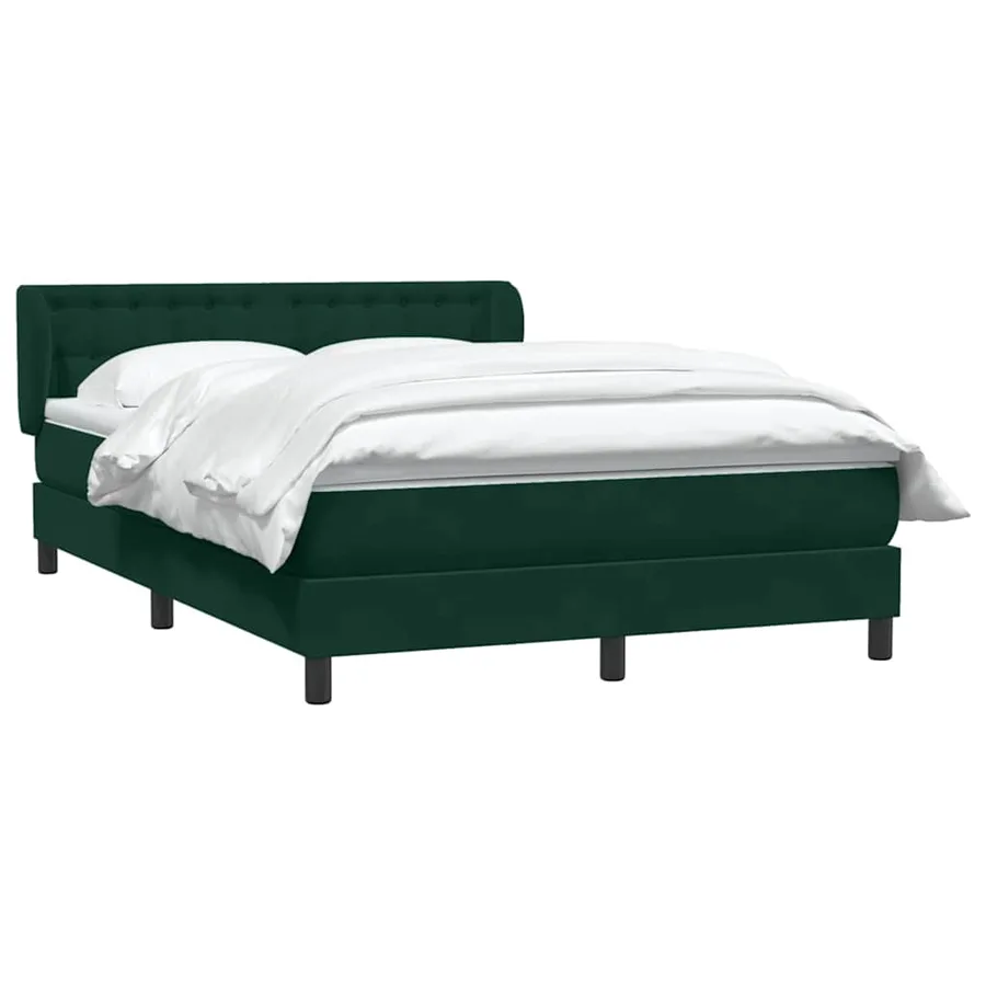 Sommier à lattes de lit et matelas vert foncé 160x210cm velours - 3